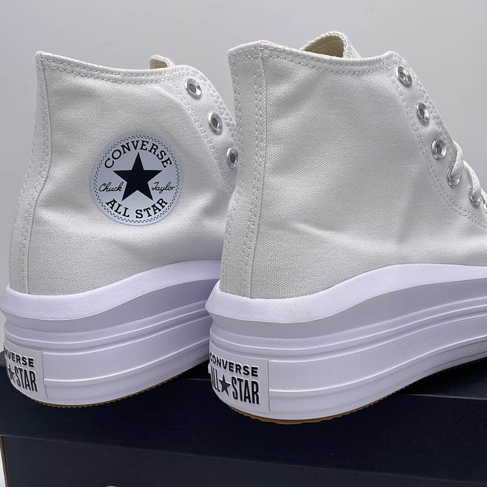 Converse WMNS CTAS MOVE HI
WHITE/NATURAL IVORY/BLACK 568498C Platforms Sneakers - Picture 14 of 16